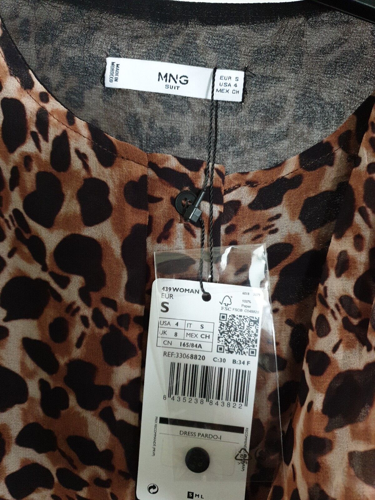 MNS Womens Animal Print Dress Size S Ref B8