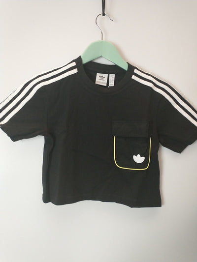 Adidas Originals  Cropped Utility T-Shirt Black Women's Size 4 **** V27