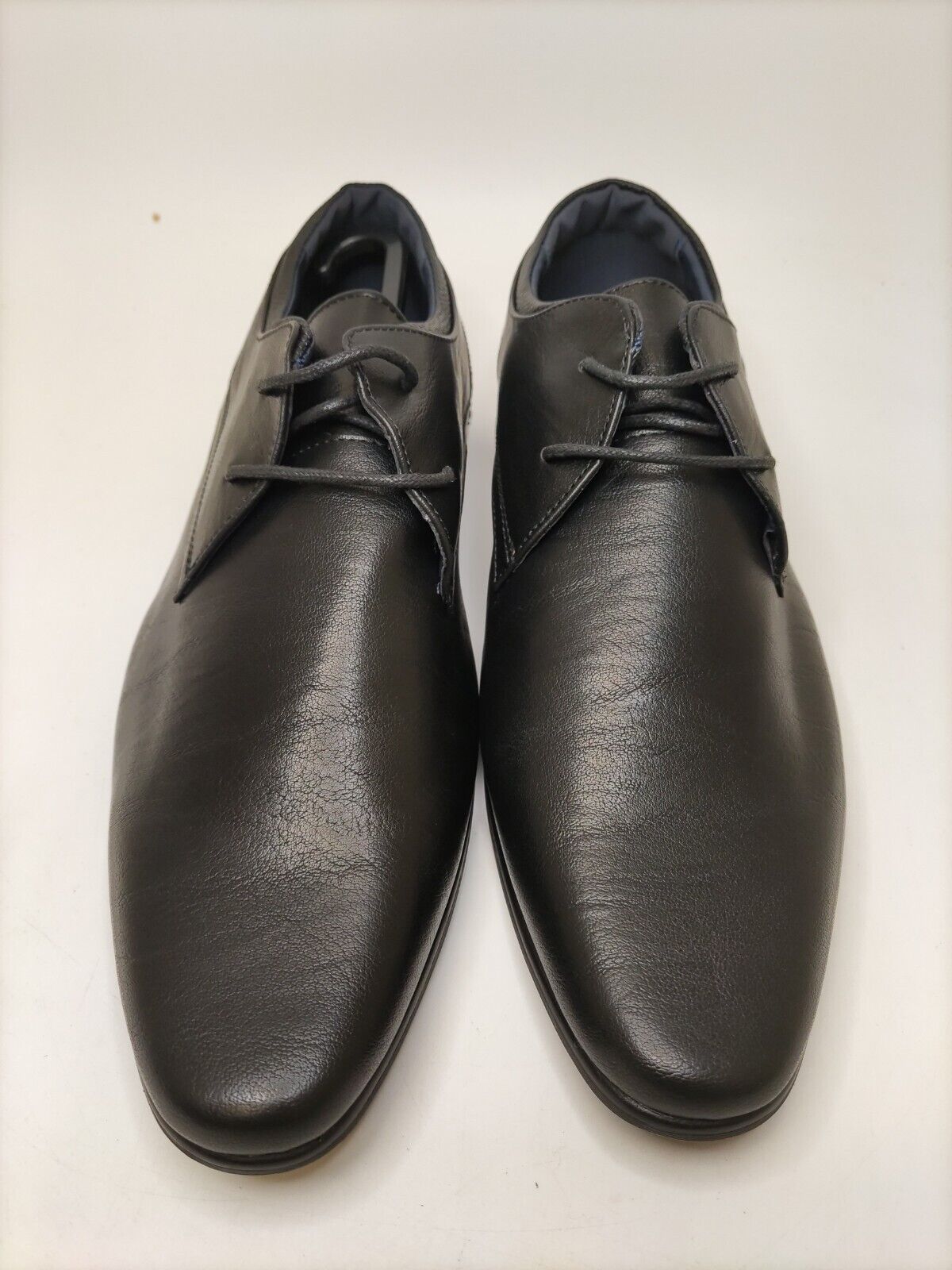 River Island BLACK FAUX LEATHER DERBY SHOES. Black. UK 9. ****VS2