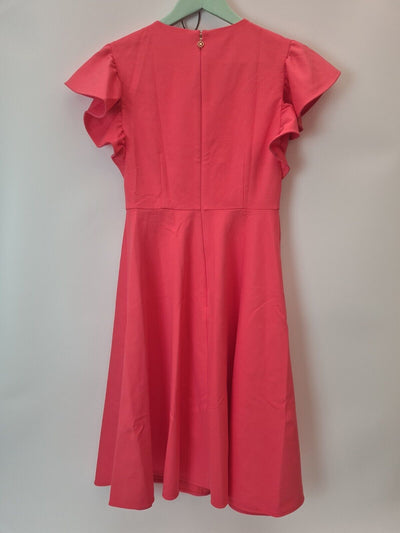 Kate Spade Flutter Sleeve Ponte Dress .Dark Coral Pink. Size UK 12 **** V27