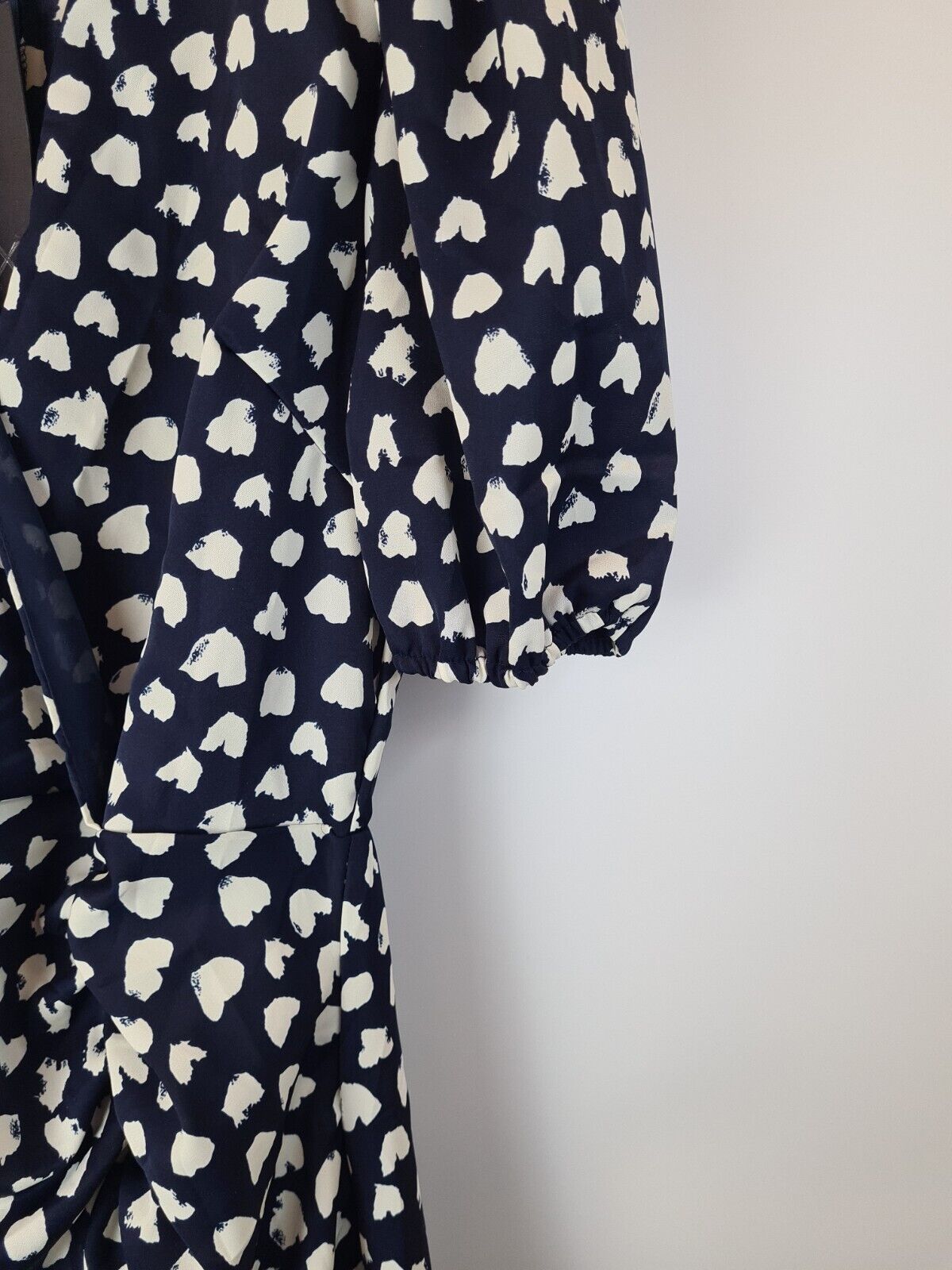 AX Paris Navy Heart Print Short Sleeve Midi Dress Size 8 **** V260