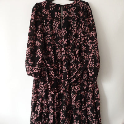 Yours London Black Floral Print Dress Size 20 ****Ref V343