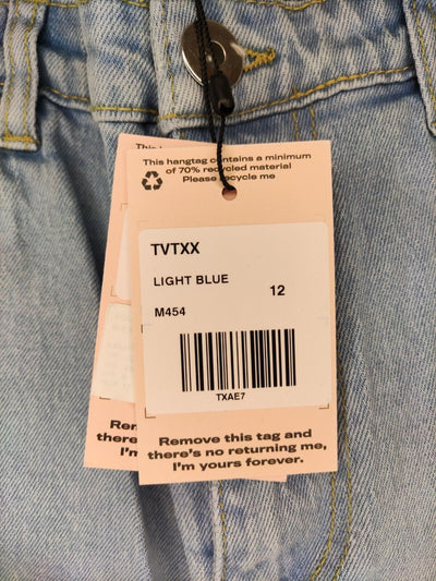 Missguided Bleach Straight Leg Jeans - Light Blue. UK 12. ****V29