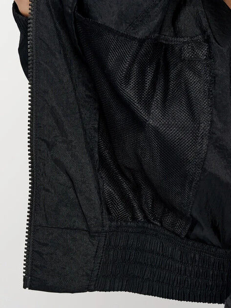 Reebok Womens Shiny Fashion Black Jacket Size Small *** SW17