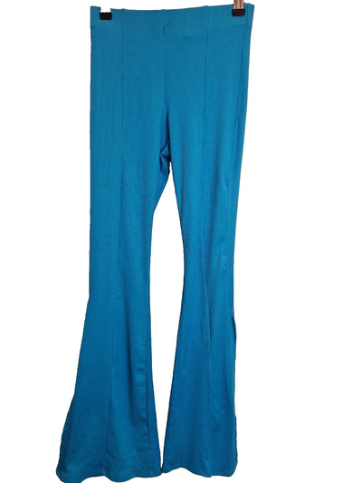 River Island Petite Bright Blue Flared Slit Trousers Size 8 **** V146