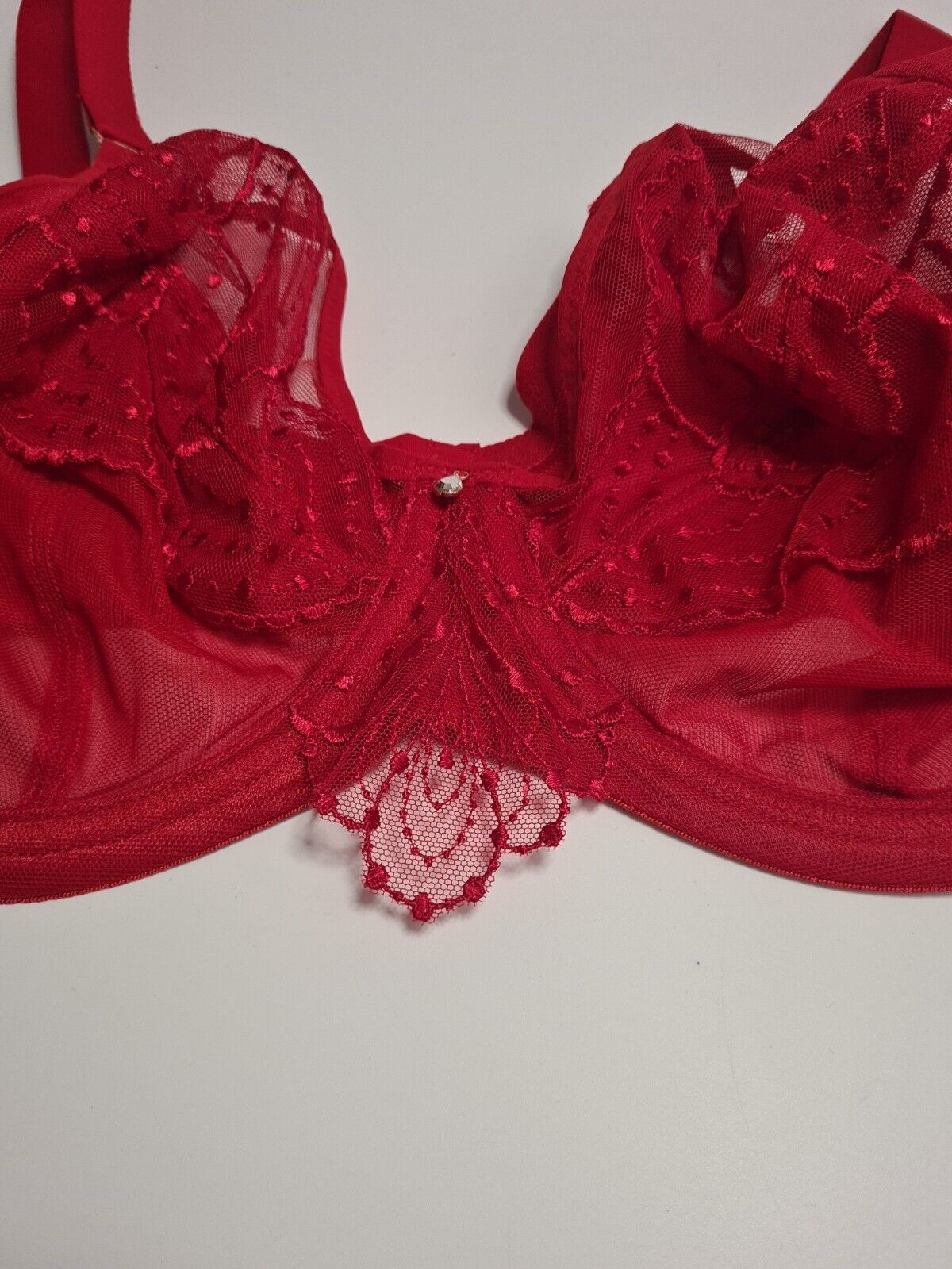 Elomi Priya Plunge Underwired Red Bra Size UK 36FF **** VA1