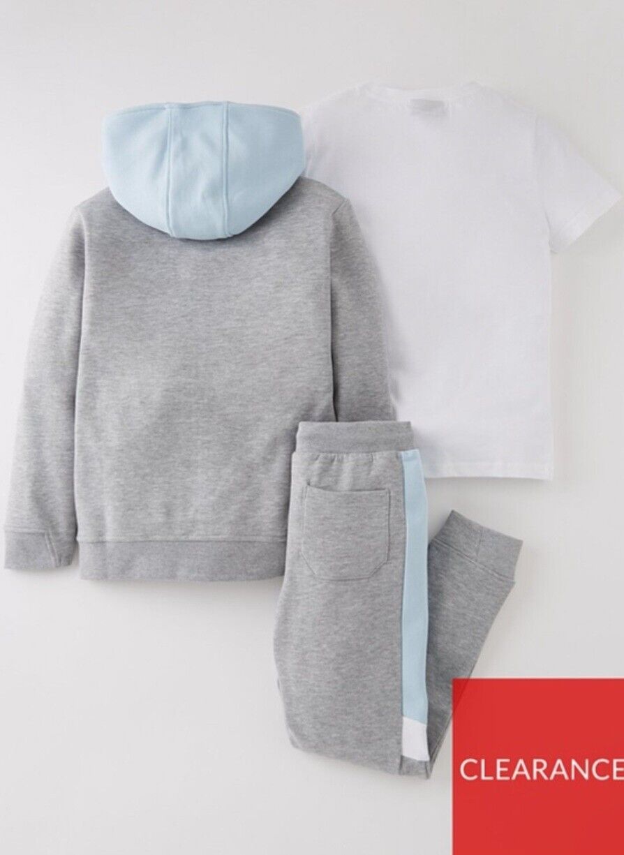 Boys 3 Piece Zip Hoodie, Jogger And T-Shirt Set Size 6 Years **** V328