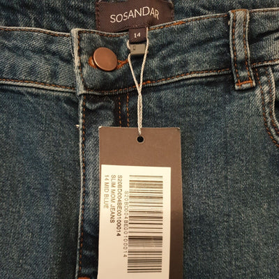Sosander Slim Mom Jeans Size 14 Mid Blue****Ref V67