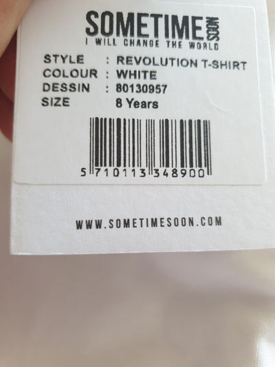 Sometime Soon Revolution Tshirt White Uk 8yrs****Ref V380