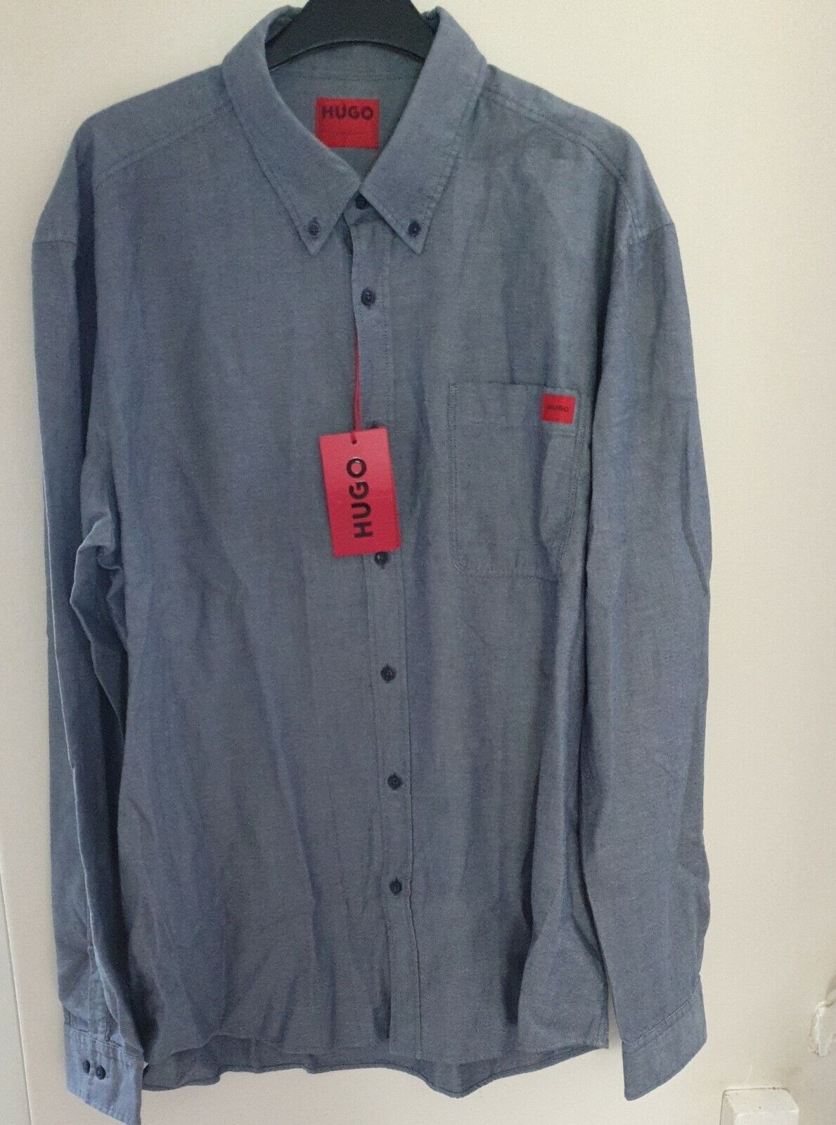 Hugo Boss Casual Slim Fit Shirt- Blue. UK XS