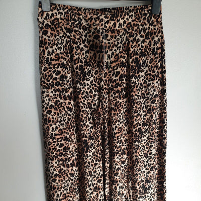 Womens Leopard Print Wide Leg Trouser Uk10****Ref V277