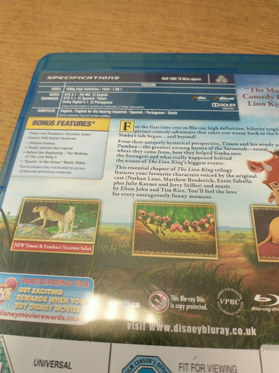 Blu Ray Disney The Lion King 3. Used. Ref Xbox3