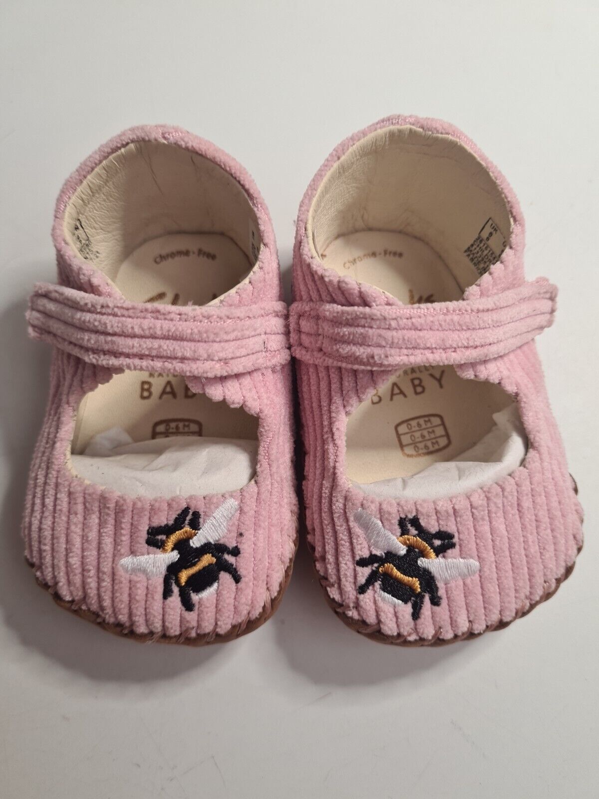 Clarks Baby Halo Pink Cord Shoes Size 0-6 Months **** VS3