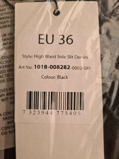 Na-kd High Waist Side Slit Denim Jeans. Black. UK 8. ****V253