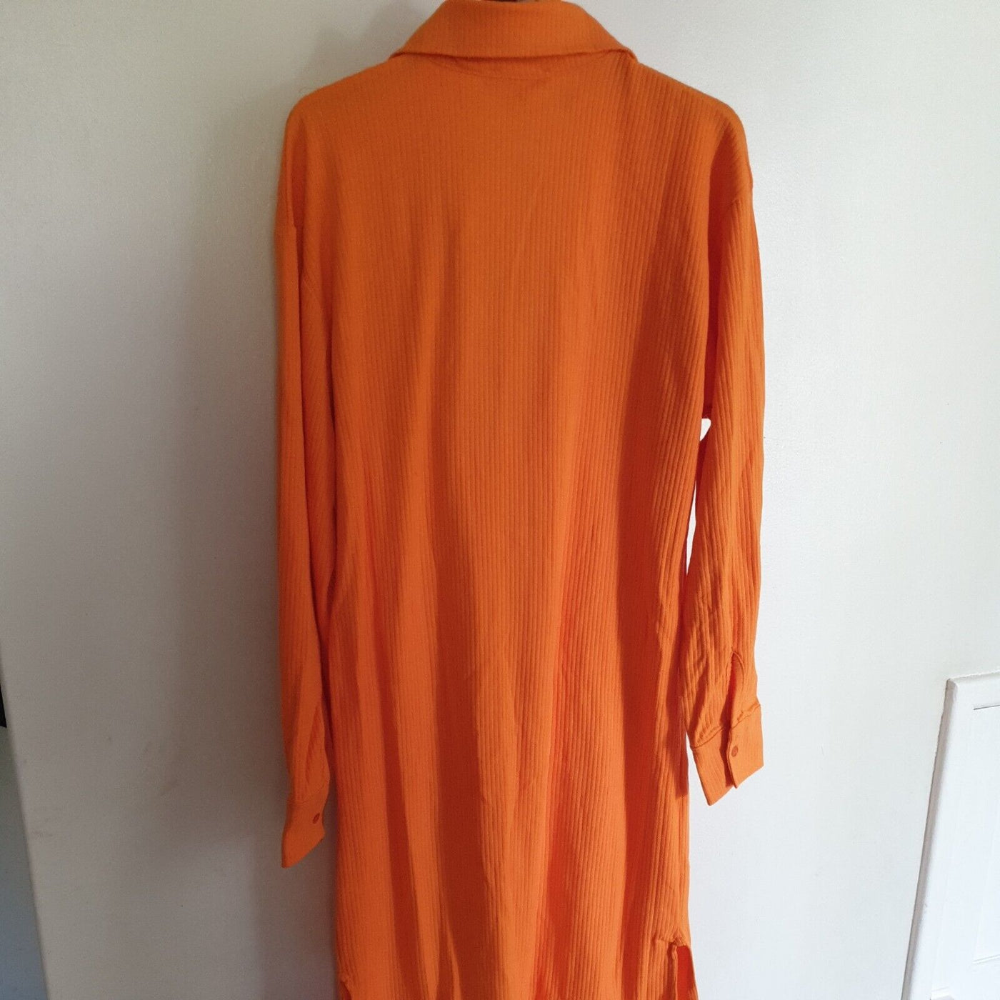 Missguided oversized rib Orange Jumper midi Dress Uk12****Ref V148
