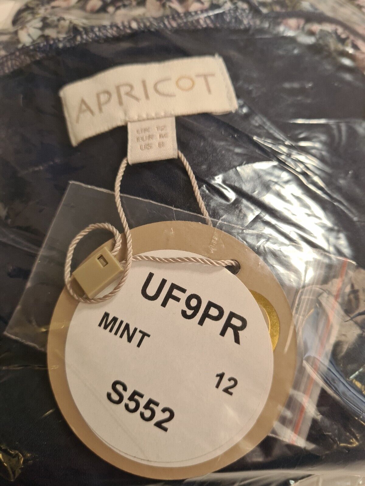 Apricot Navy Floral Dress. UK 12 **** Ref V173