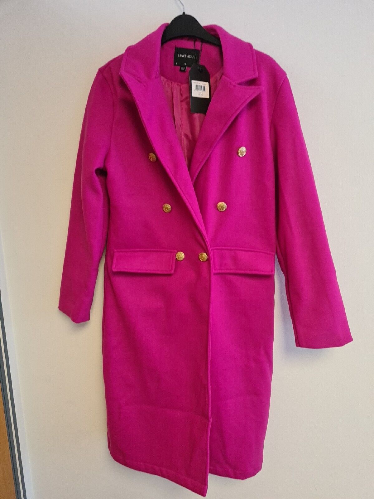 Brave Soul Double Breasted Coat Pink Size 10 BNWT ref****V28