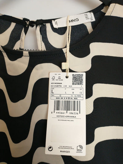 Mango Ivanka Black And White Mini Dress Size 12 **** V385