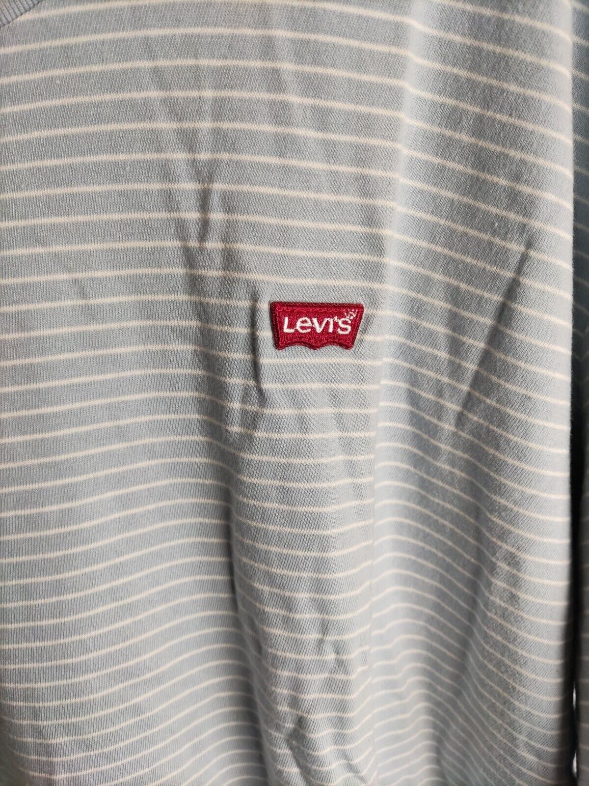LEVIS Chesthit Embroidered Logo T-Shirt Blue Striped. Uk 3XL ****v63