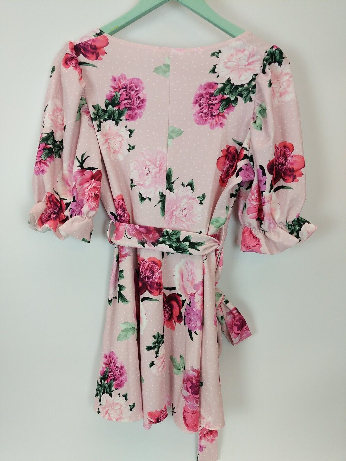 Yours London Pink Floral Spotty Dress Size 16 **** V28