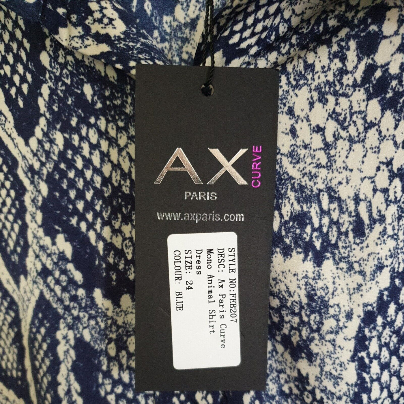 AX Paris Curve Mono Animal Shirt Dress Size 24****Ref V4