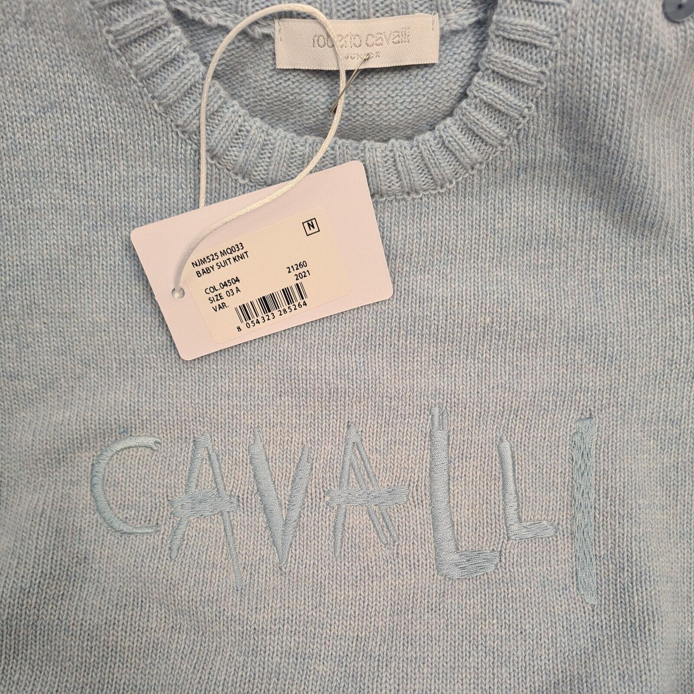 Roberto Cavalli Junior Baby Suit Knitted Blue BNWT Ref****V17