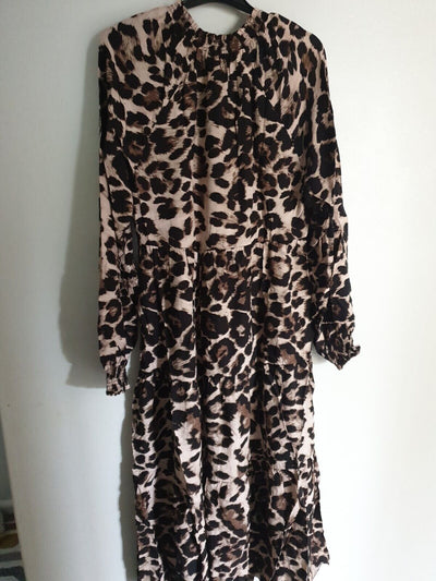 Animal Print Midi Dress Uk8****Ref V539