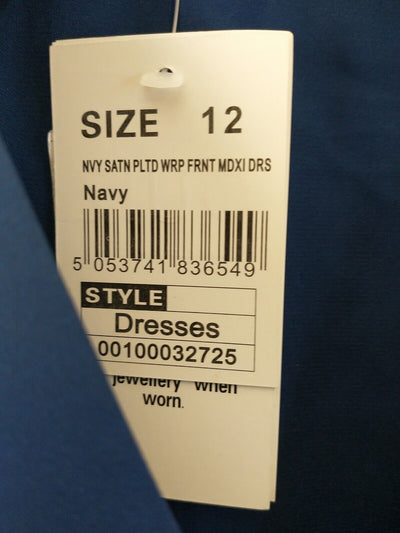 Quiz Navy Satin Wrap Maxi Dress. UK 12 **** Ref V30