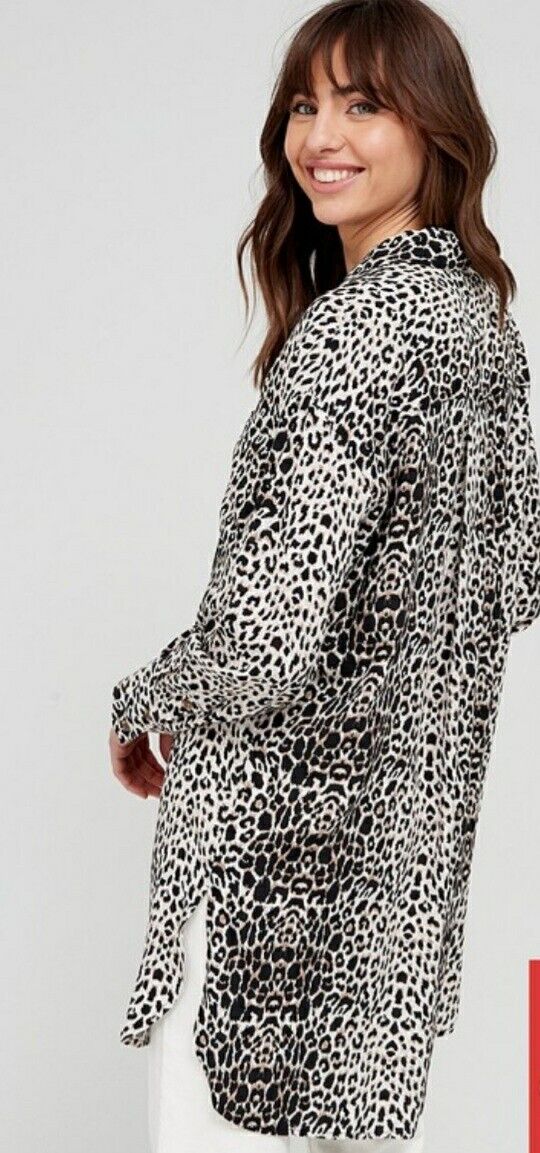 longline Shirt Leopard Print Uk14****Ref V413