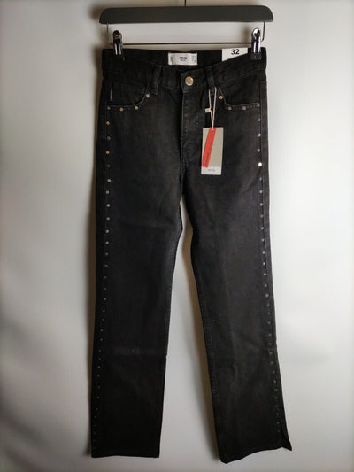 Mango Brigitte Studded Black Women's Jeans Size UK 4 **** V70