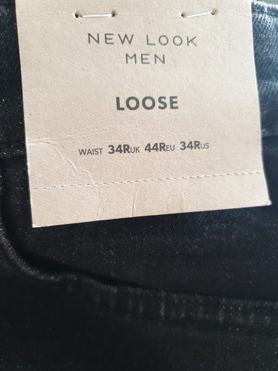 New Look Mens Loose Fit Denim Shorts- Black. Uk 34R