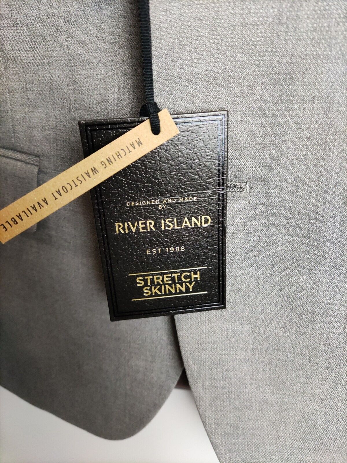 River Island Suit Jacket. Stretch Skinny. Grey. 40 L. ****VH5