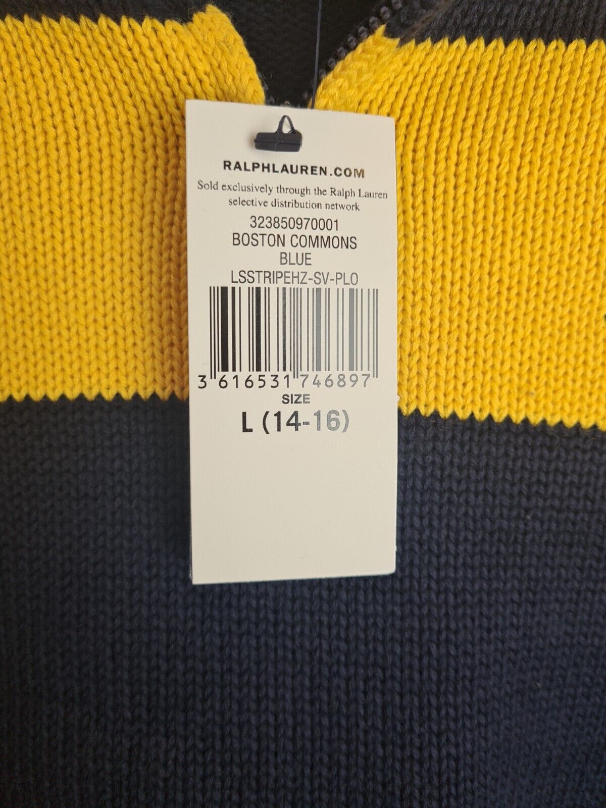 Ralph Lauren Boys Blue Colourblock Jumper Size 14-16 Years **** V297