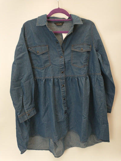 YOURS Puff Sleeve Soft Touch Denim Top/Jacket. UK 18 ****Ref