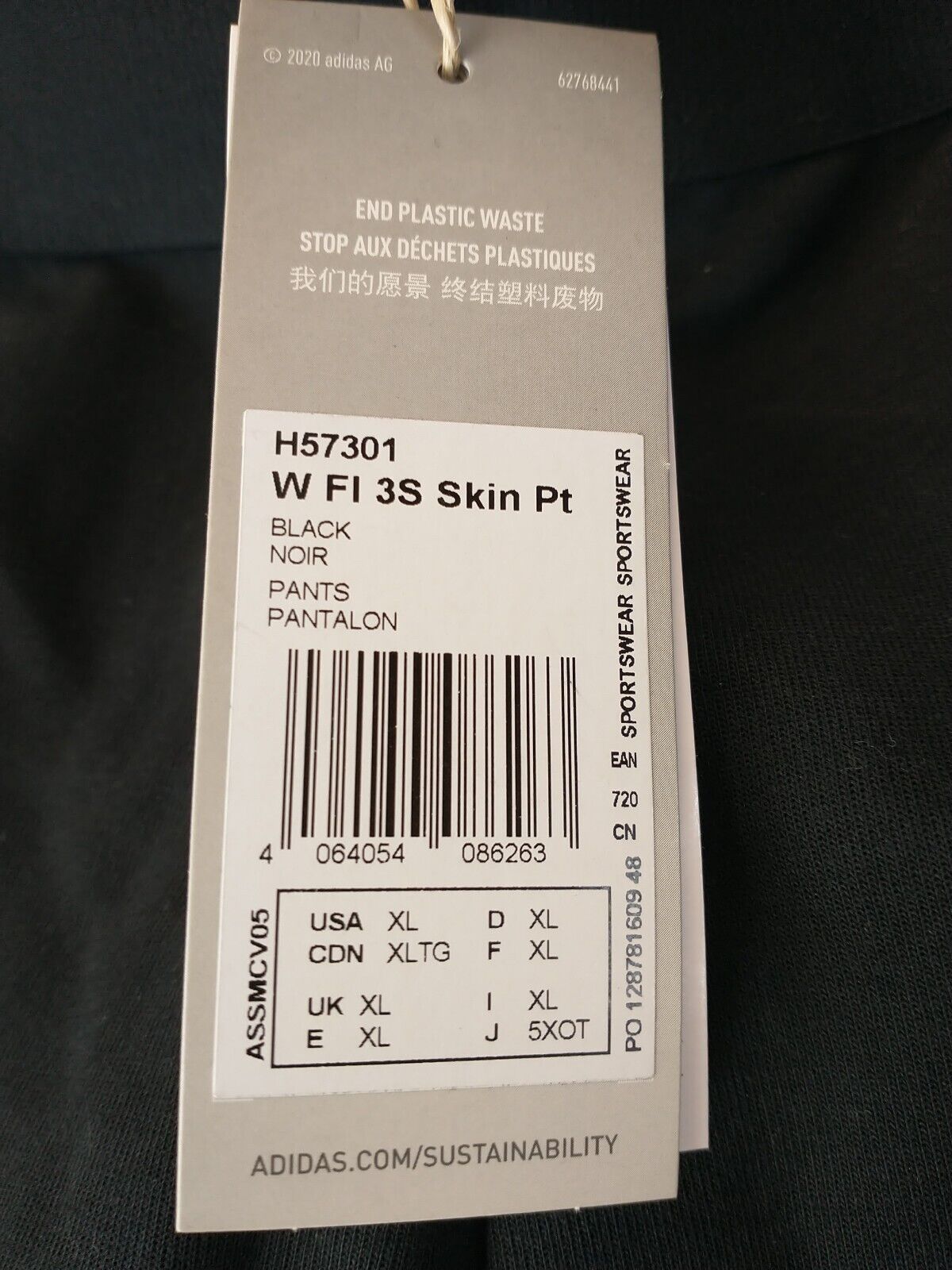 Adidas W Fl 3S Skin Pt Black Slim Fit Joggers. UK XL **** Ref V30