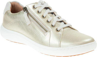 Clarks Nalle Lace Womens Trainers. Leather. Champagne. UK3. Ref VS1