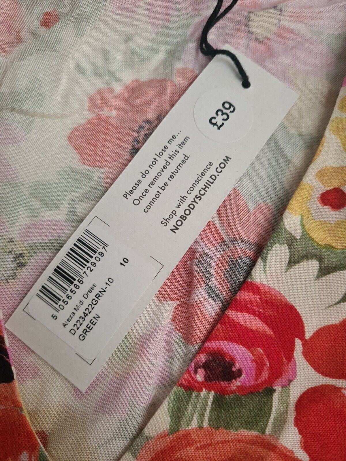 Nobodys Child Alexa Midi Dress Floral Size UK 10 **** V419