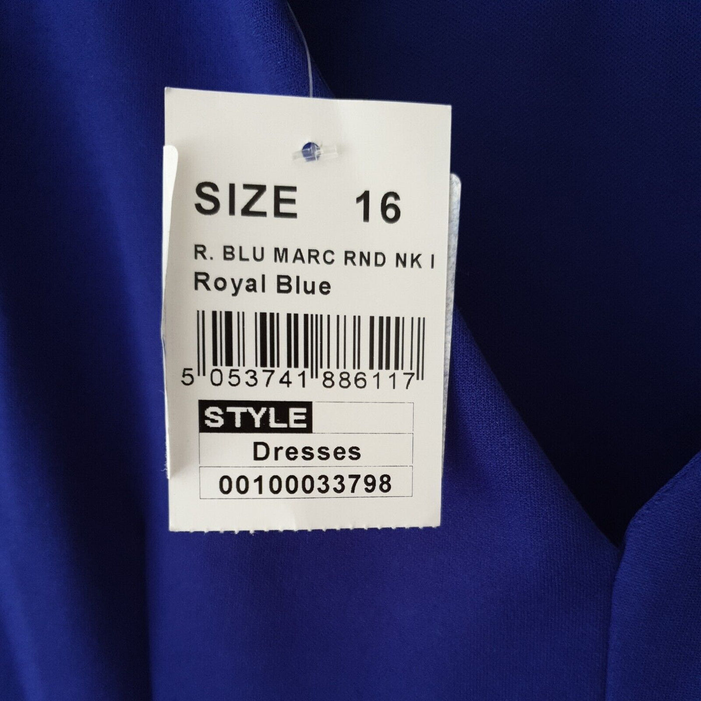 Quiz R. Blue Marc Round Neck Royal Blue Dress Size 16****Ref V26