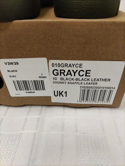 Dune London Grayce Kids Chunky Loafer. Leather Black. UK 1. ****RefVS2