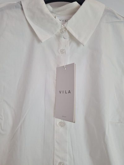 Vila White Vigimas Shirt Size 6 **** SW21