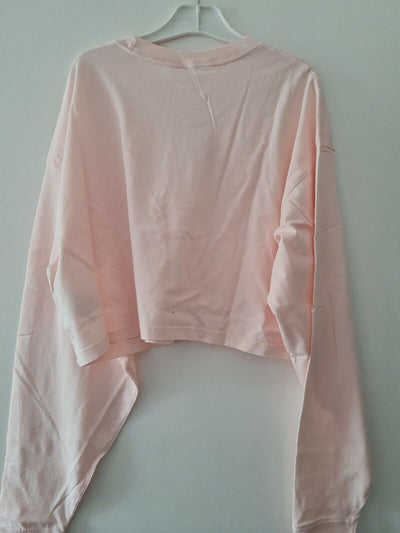 Reebok Coupe Oversized Cotton Long Sleeve Top Pink  UkS Ref Sc10