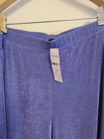 Yours Ladies Wide Leg Flared Elasticated Stretch Trs Purple UK 22 **** V369