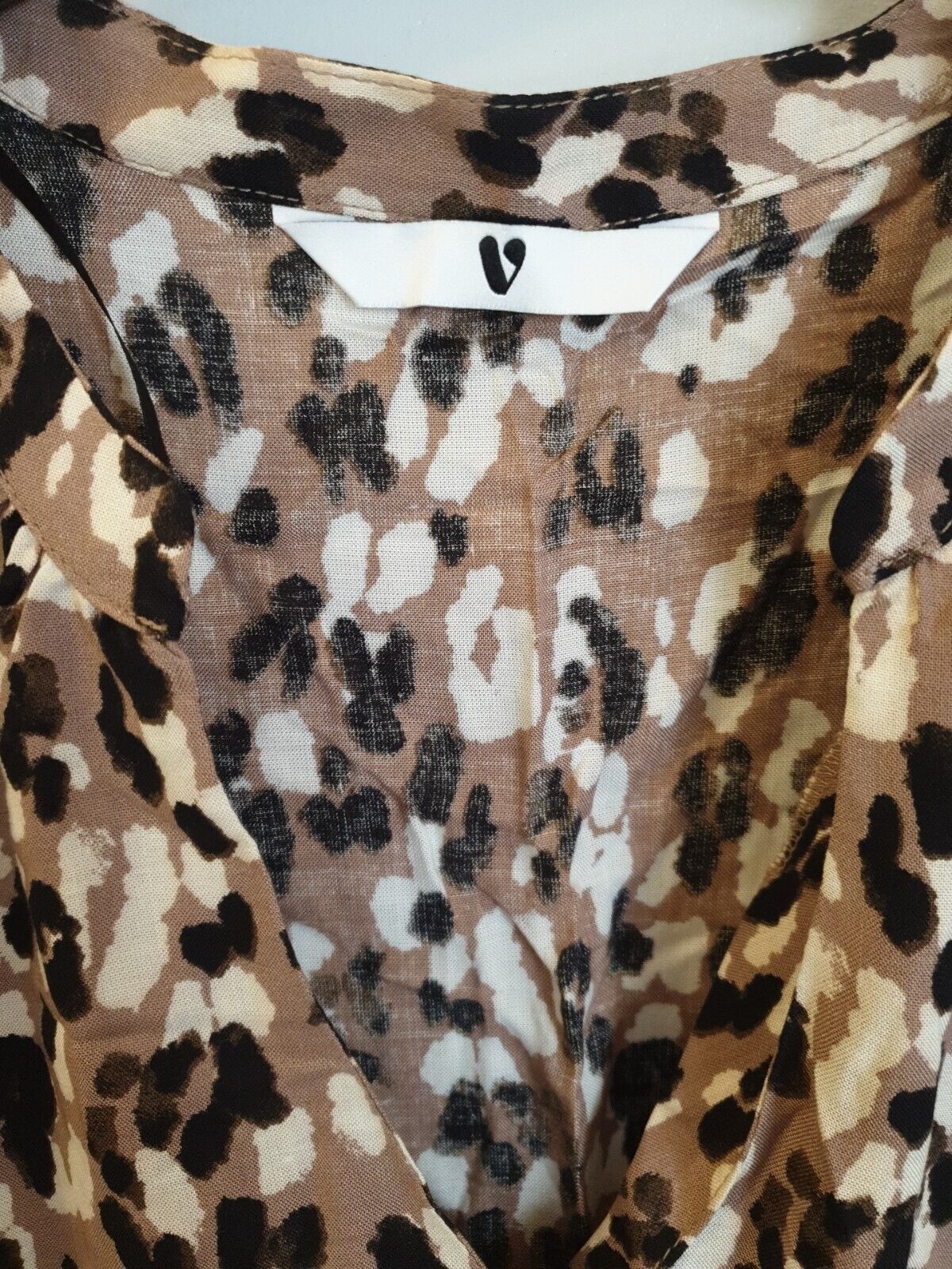 Animal Print Midi Dress Long Sleeve UK 16 **** V545