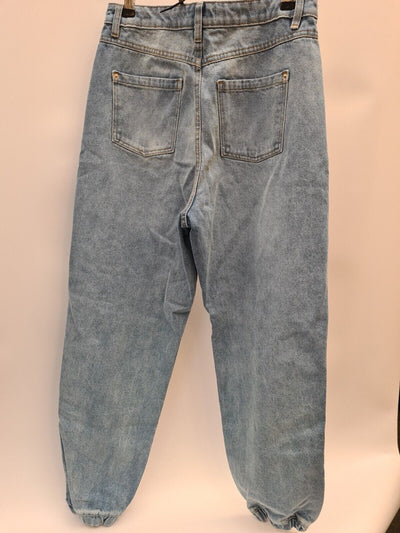 Missguided Jogger Denim Hem Mom Jeans Blue Size 10 **** V36