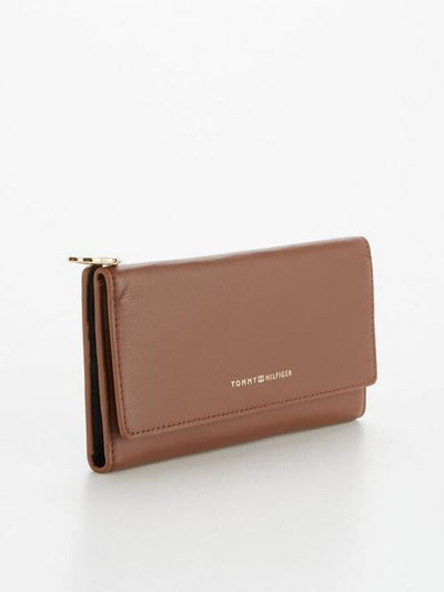 Tommy Hilfiger Luxe Leather Slim Trifold Womens Brown Wallet **** SA1