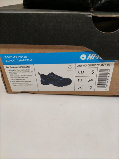 Hi Tec Bounty WP Jr Trainers. Black. UK 2. ****VS2