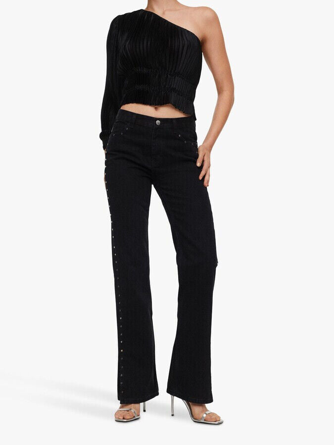 Mango Brigitte Studded Black Women's Jeans Size UK 8