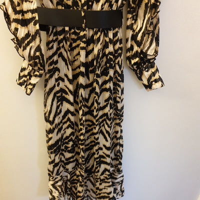 River Island Brown Animal Printed Dress With Belt Uk6****Ref V270