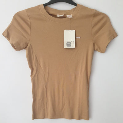 Levi's Slim Fit Brown Rib Tshirt Uk XS****Ref V26