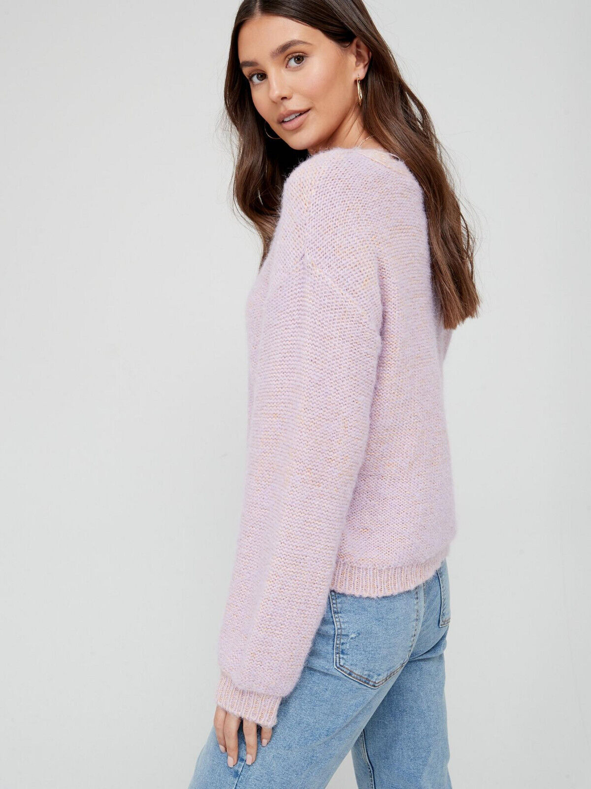 PIECES Mix Dye Yarn Knitted Cardigan - Lilac. UK XS. ****VS101